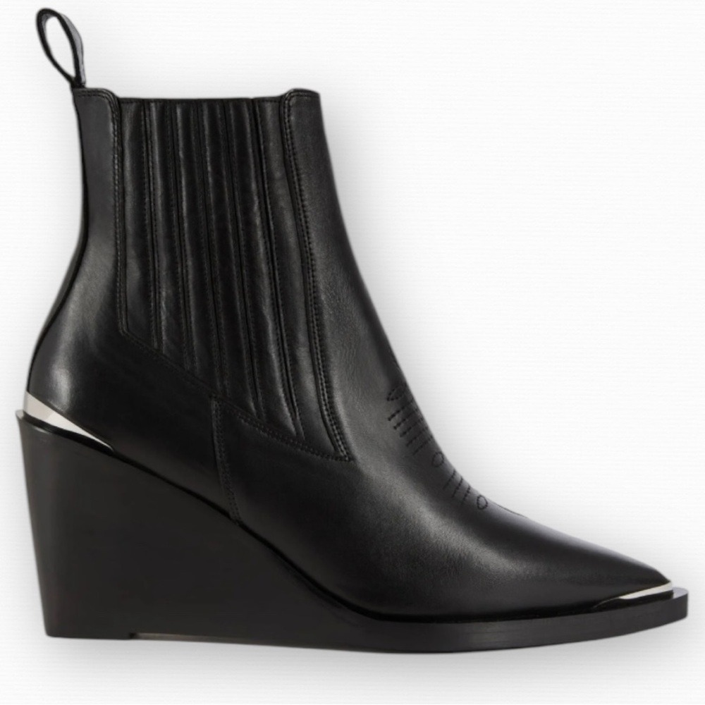 The Kooples Wedge Ankle Boots Size 38 NIB with dust bag.